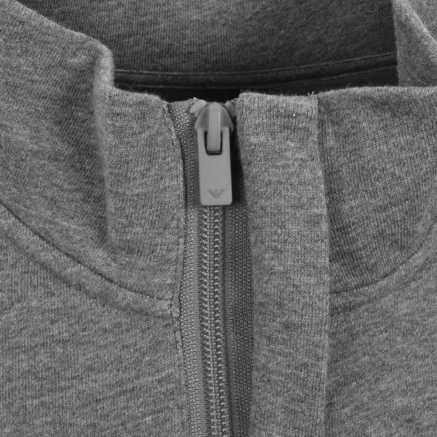 Emporio Armani Lounge Quarter Zip Sweatshirt Grey | Mainline